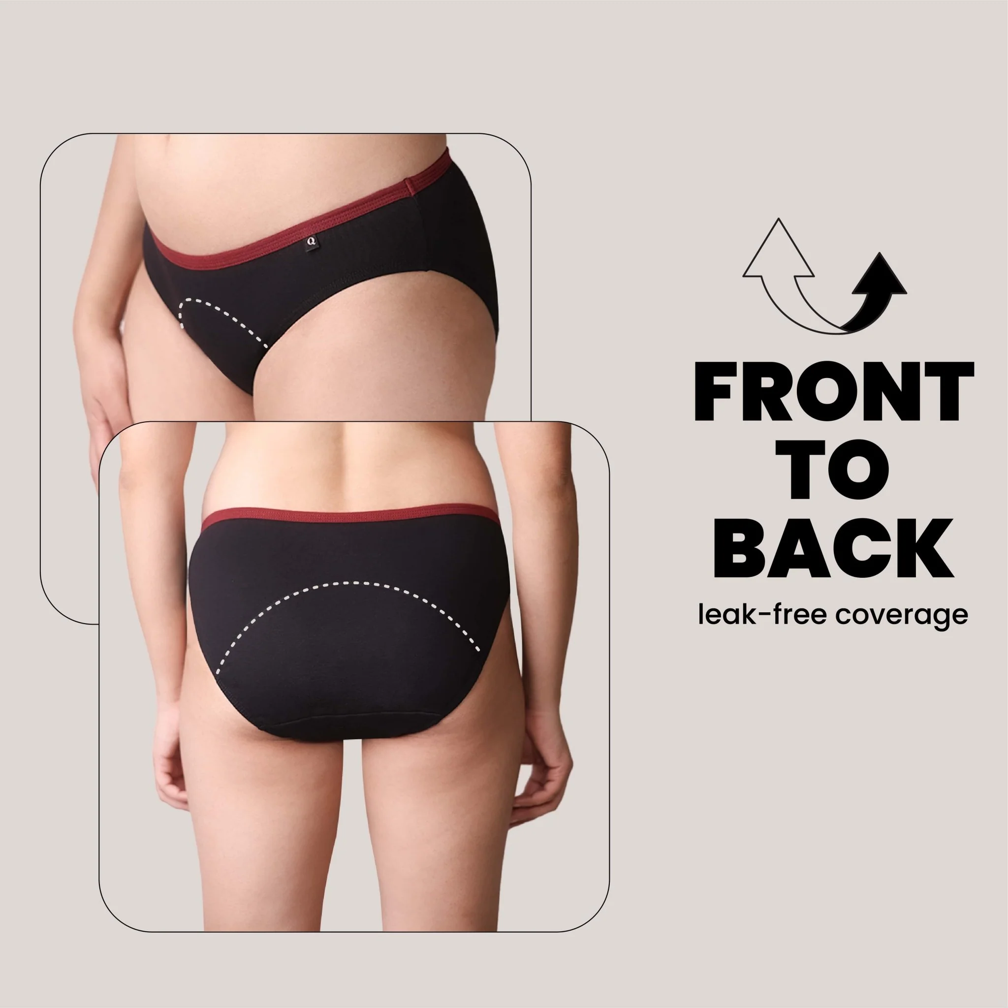 Black & Red Lite Period Underwear | Leakproof Combo (Pack of 2) - Image 5