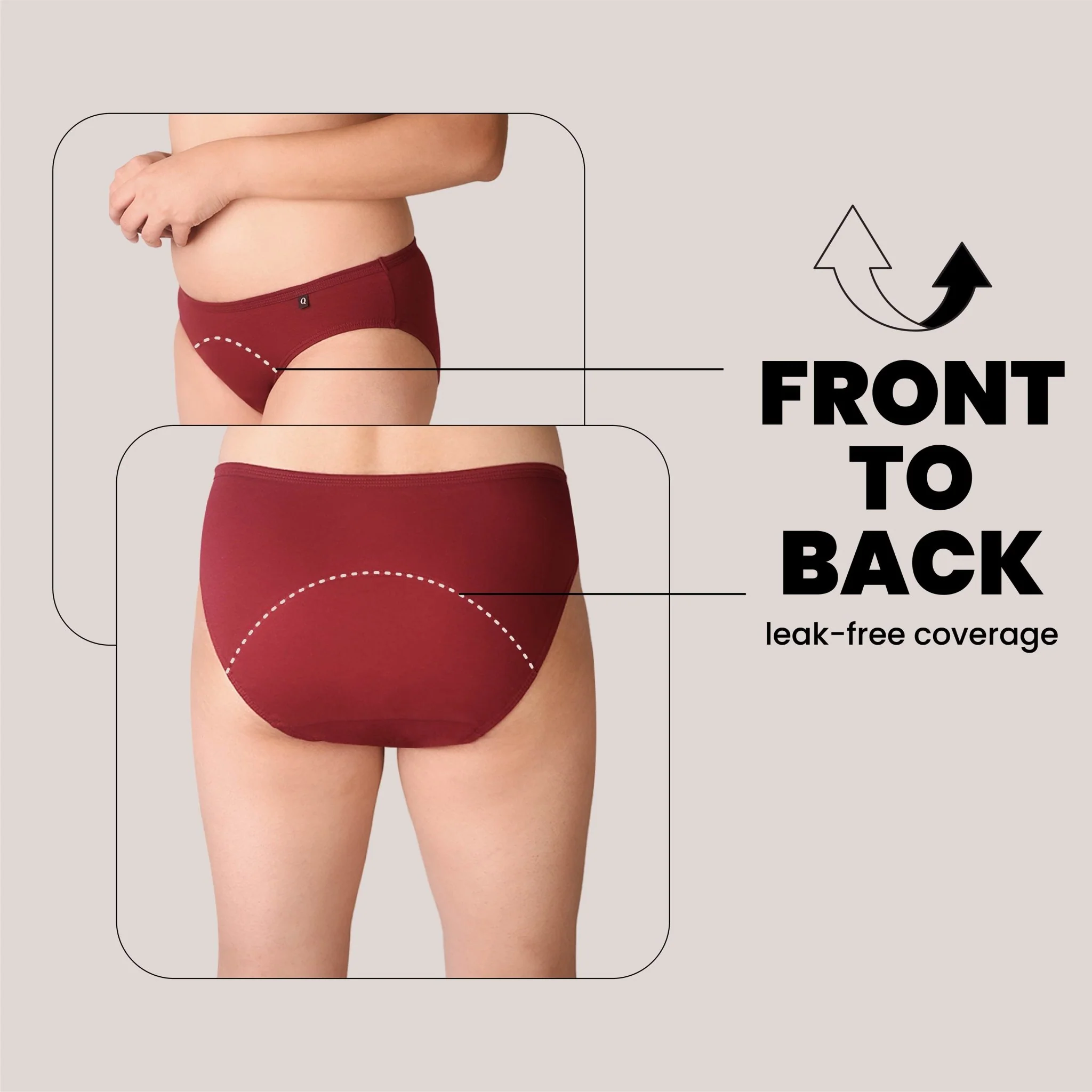 Maroon Lite Period Underwear | Scanty to Light Flow | Leakproof Everyday Wear - Image 4