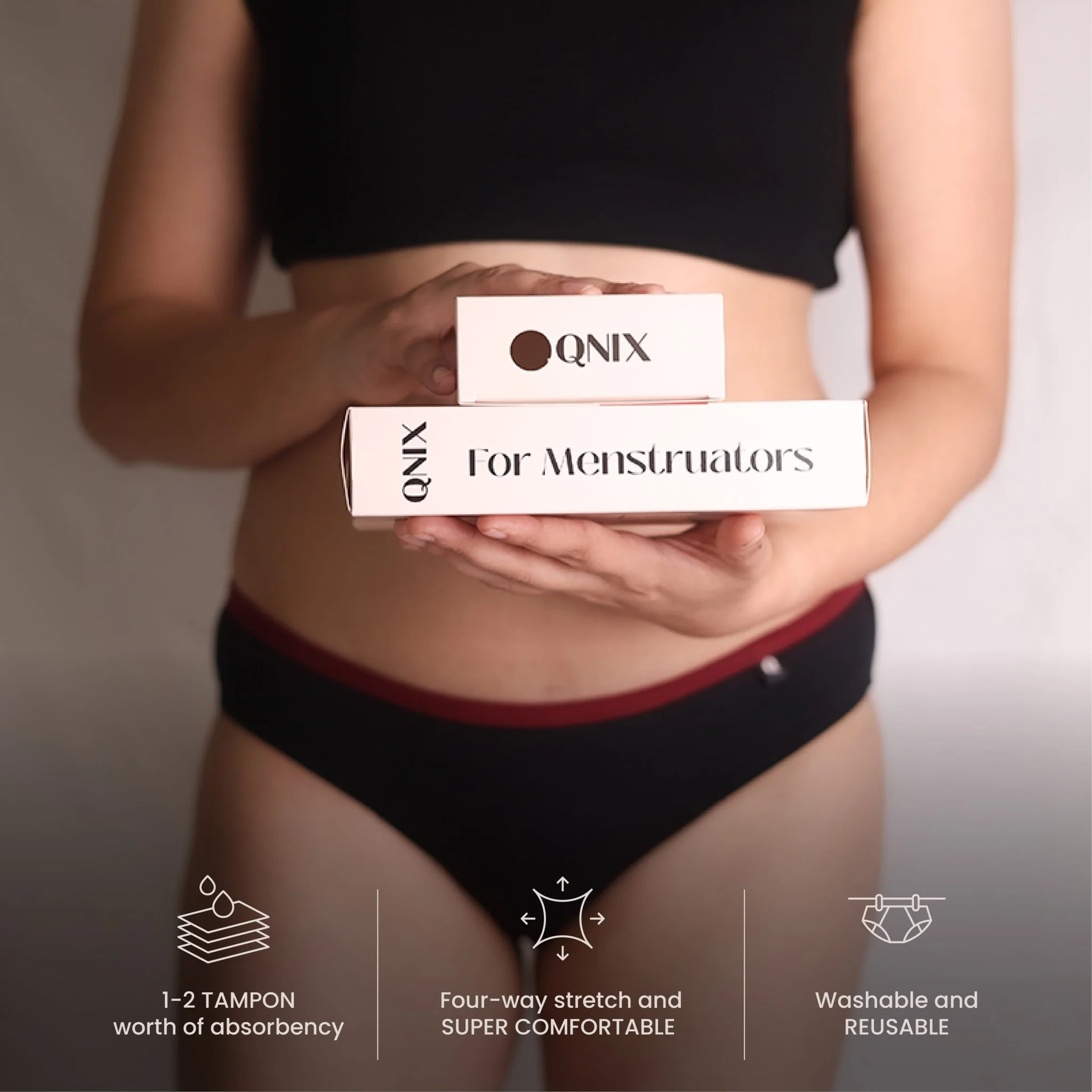Black Lite Period Underwear | Scanty to Light Flow | Regular Discharges - Image 2