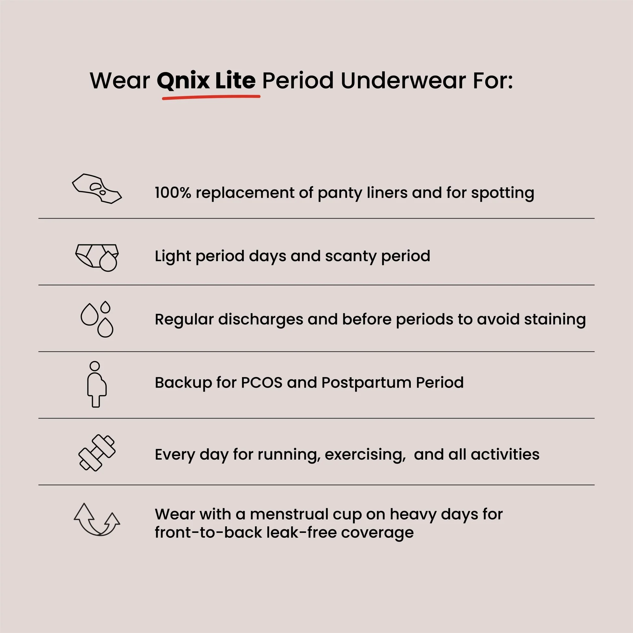 Black Lite Period Underwear | Scanty to Light Flow | Regular Discharges - Image 3