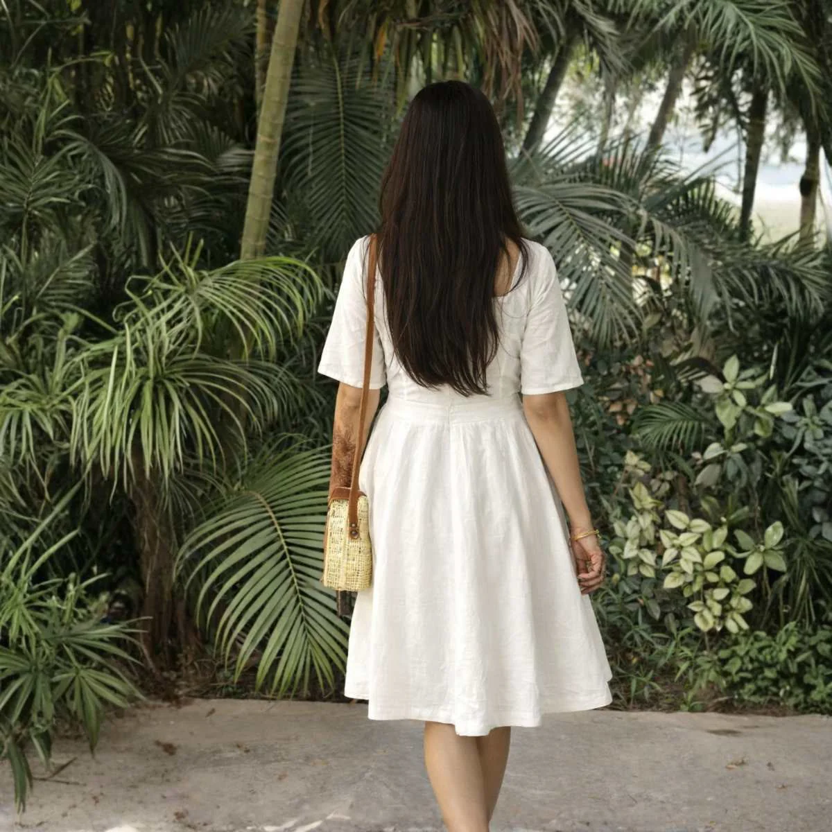 Rachlo White Hemp Dress For Women | Sustainable Everyday Wear - Image 2
