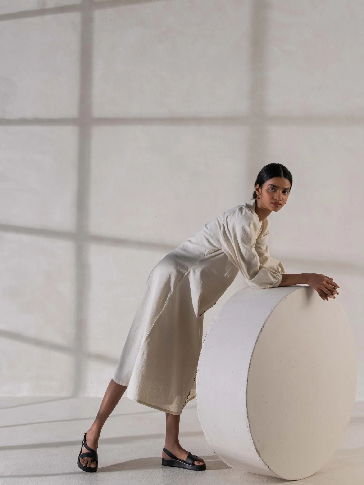Khadi Raglan Sleeved Dress | Stylish & Comfortable for Women - Image 2