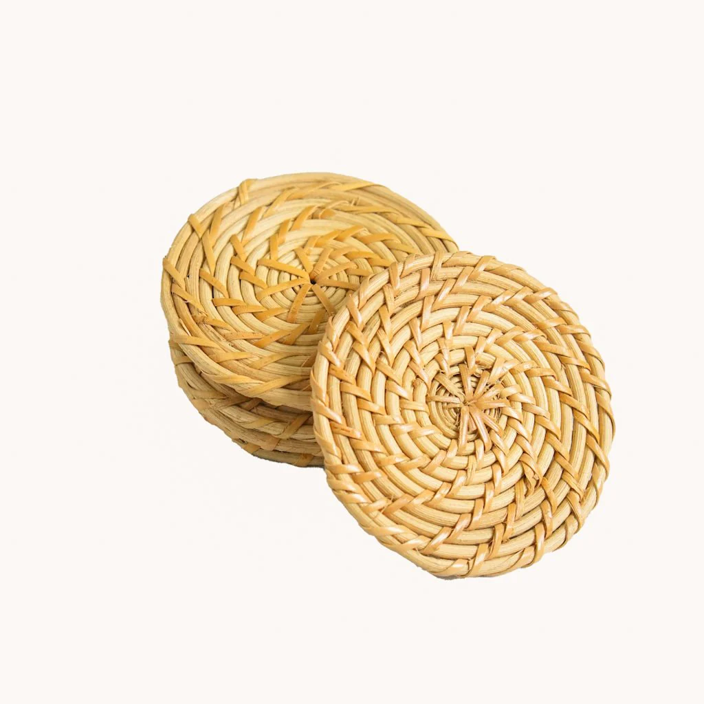 Rattan Coasters | Handwoven, Eco-Friendly Drink Mats - Image 4