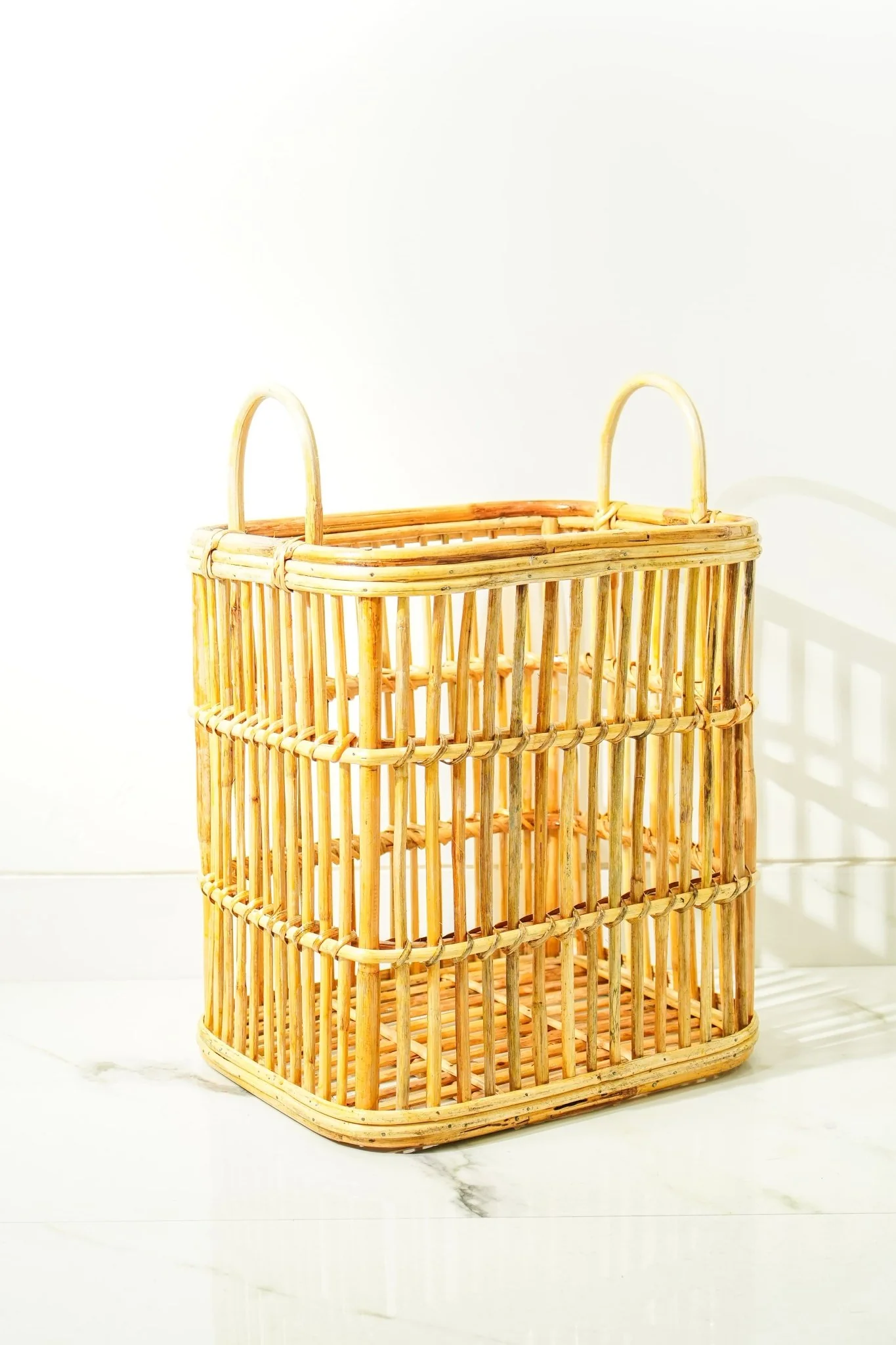 Rattan Rectangular Laundry Basket - Image 3