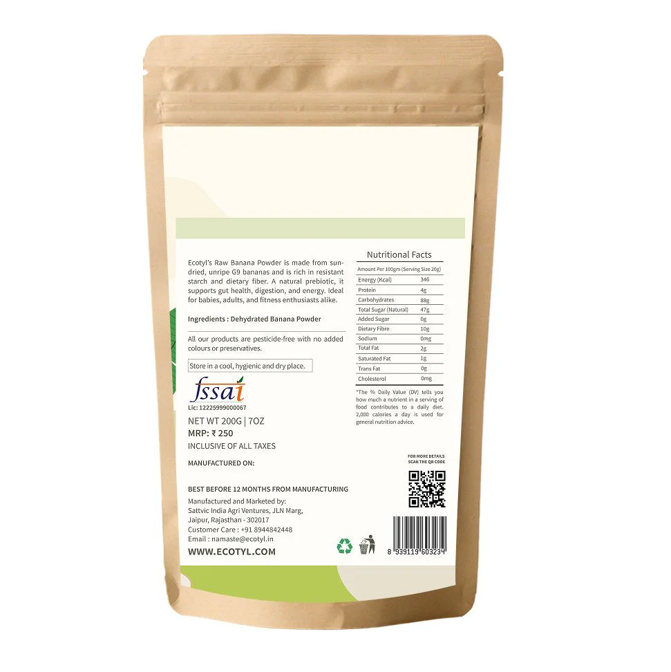 Raw Banana Powder | Prebiotic Superfood | Supports Gut Health | 200g - Image 6