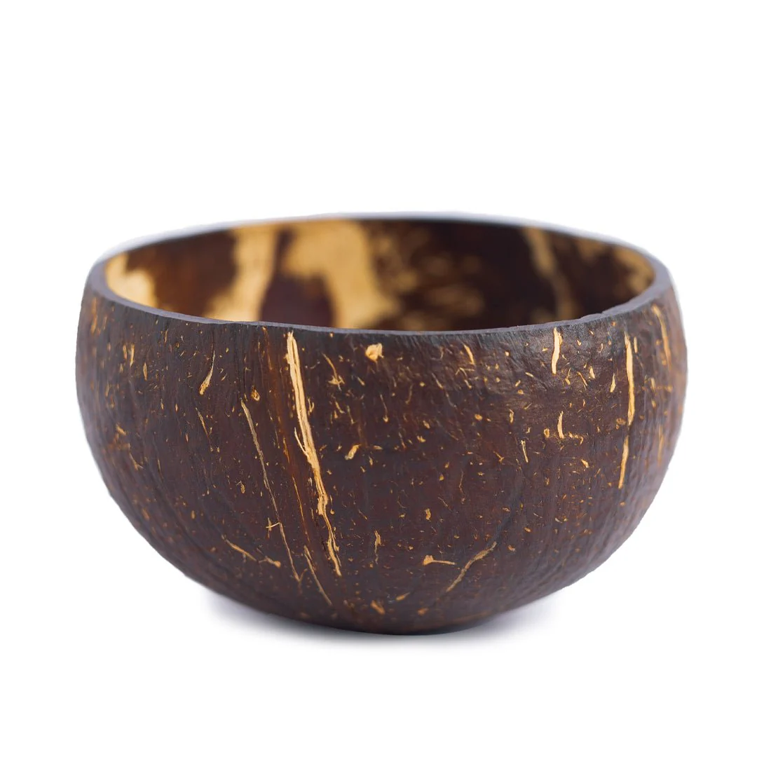 Raw Natural Coconut Shell Bowl- 350ml (Set of 2) - Image 5