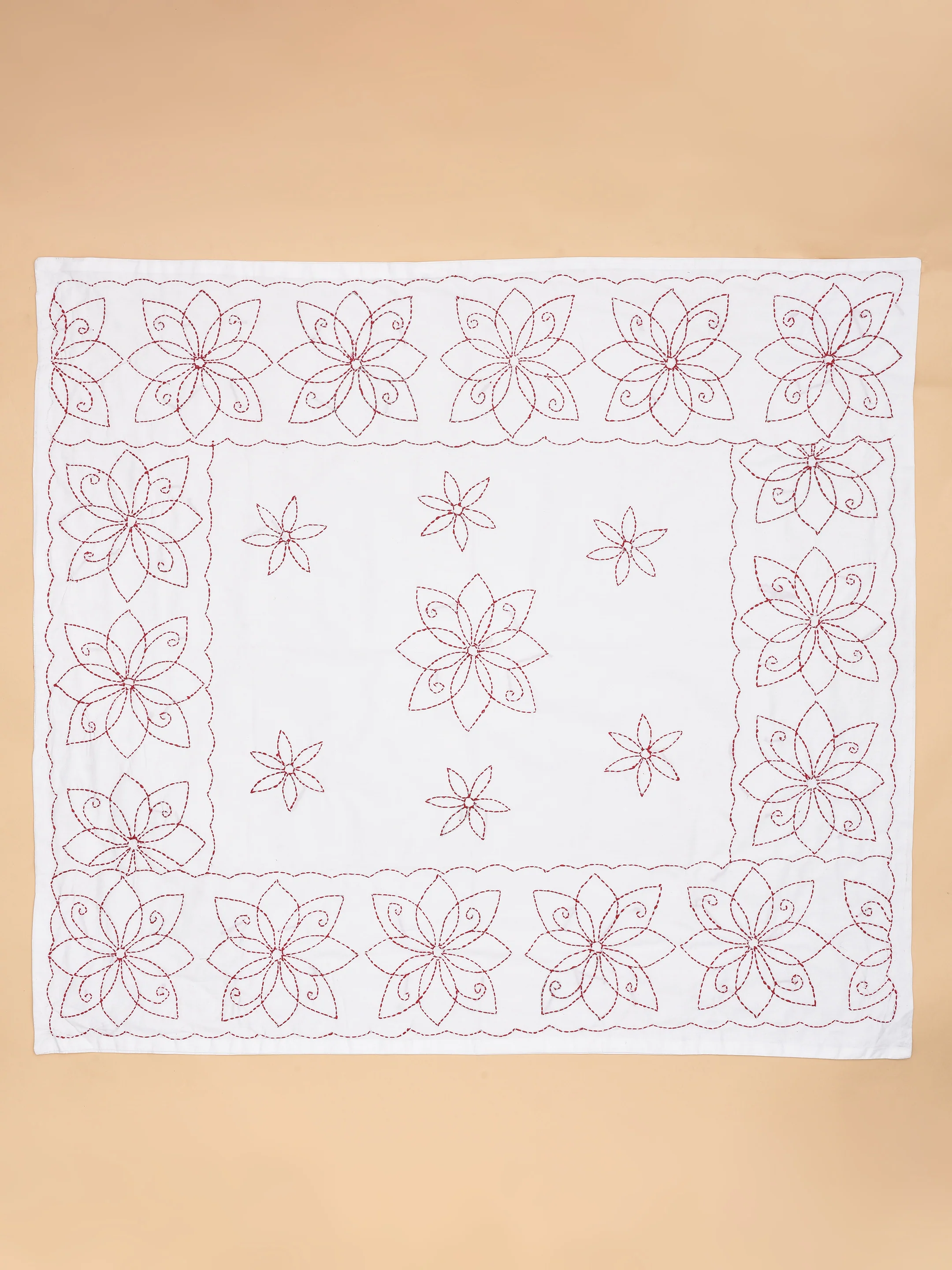 Pure Cotton Floral Hand Embroidered Baby Nakshi Kantha - Image 10