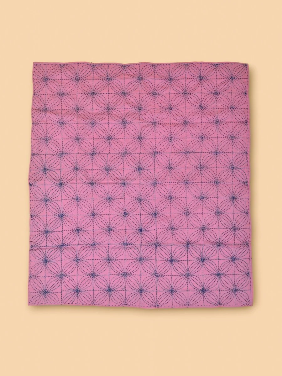 Pure Cotton Floral Hand Embroidered Baby Nakshi Kantha - Image 2