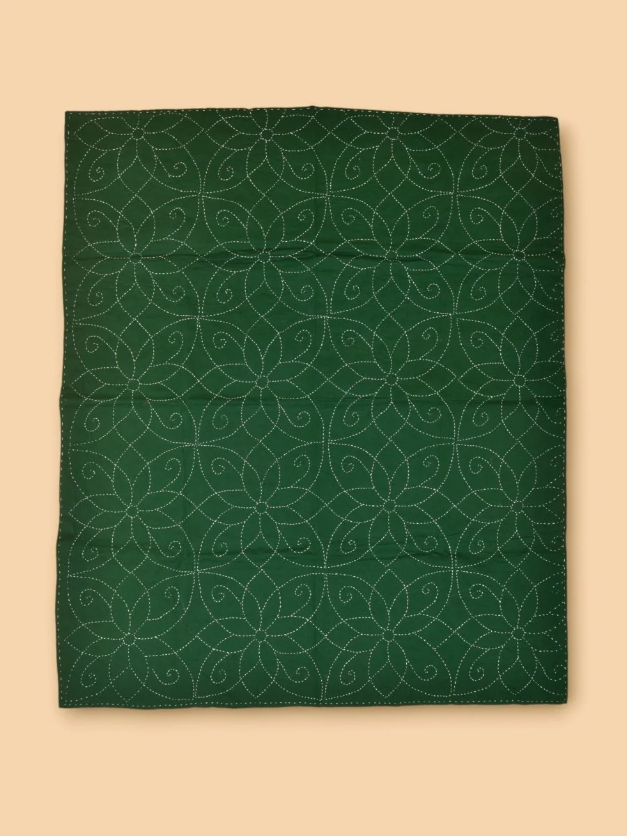 Pure Cotton Floral Hand Embroidered Baby Nakshi Kantha - Image 3