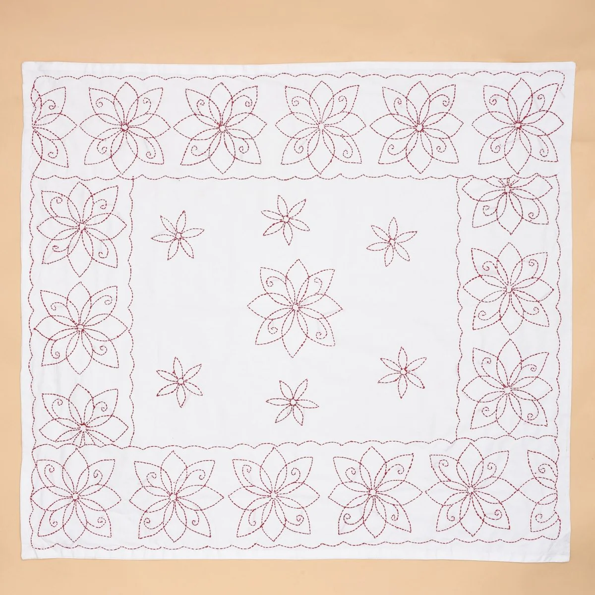 Pure Cotton Floral Hand Embroidered Baby Nakshi Kantha - Image 4