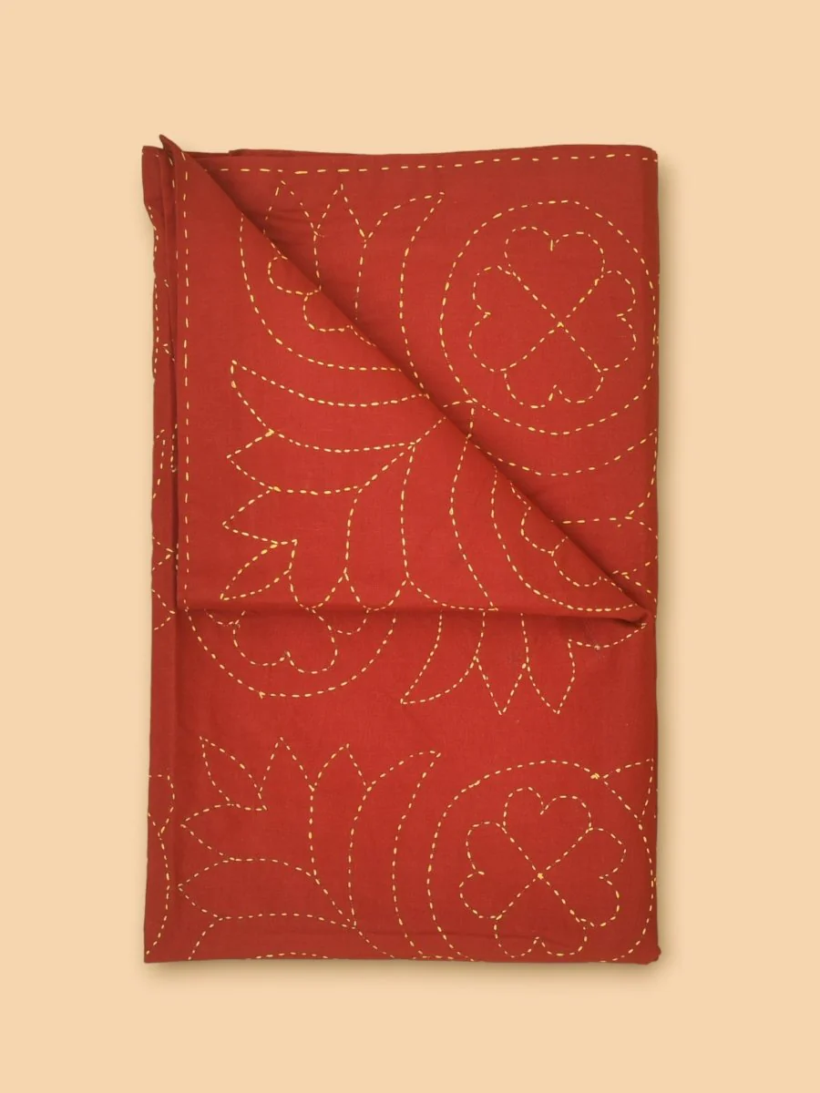 Pure Cotton Floral Hand Embroidered Baby Nakshi Kantha - Image 5