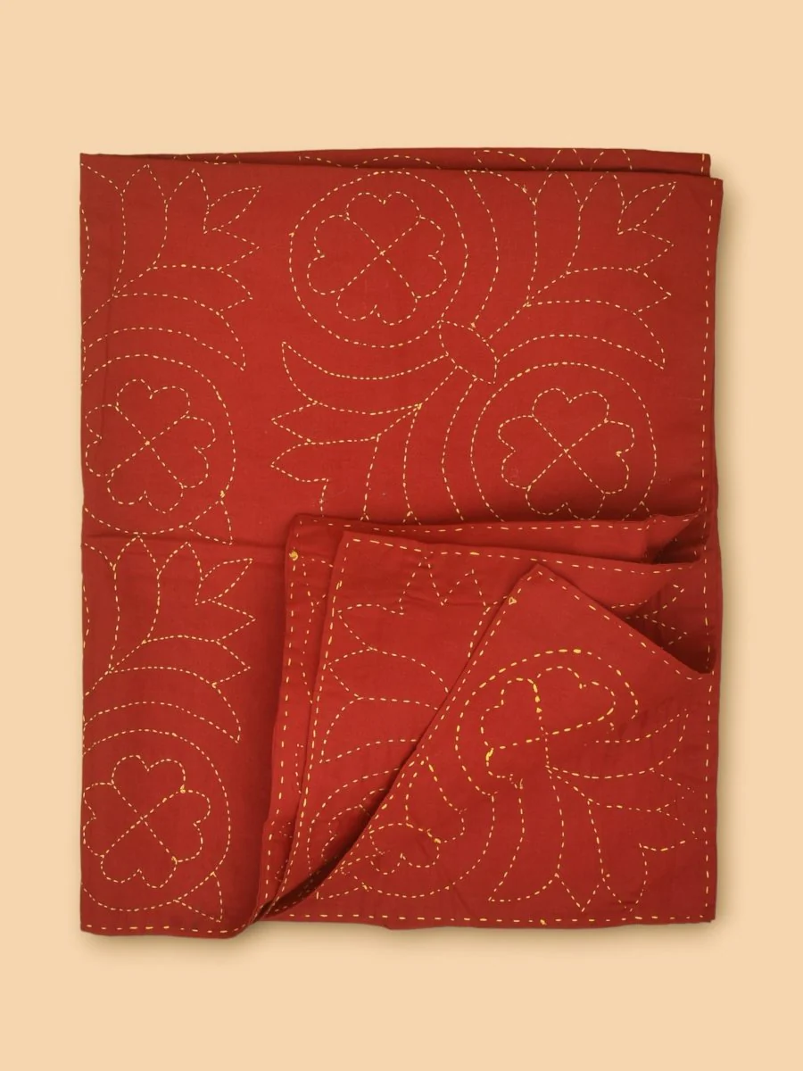 Pure Cotton Floral Hand Embroidered Baby Nakshi Kantha - Image 6