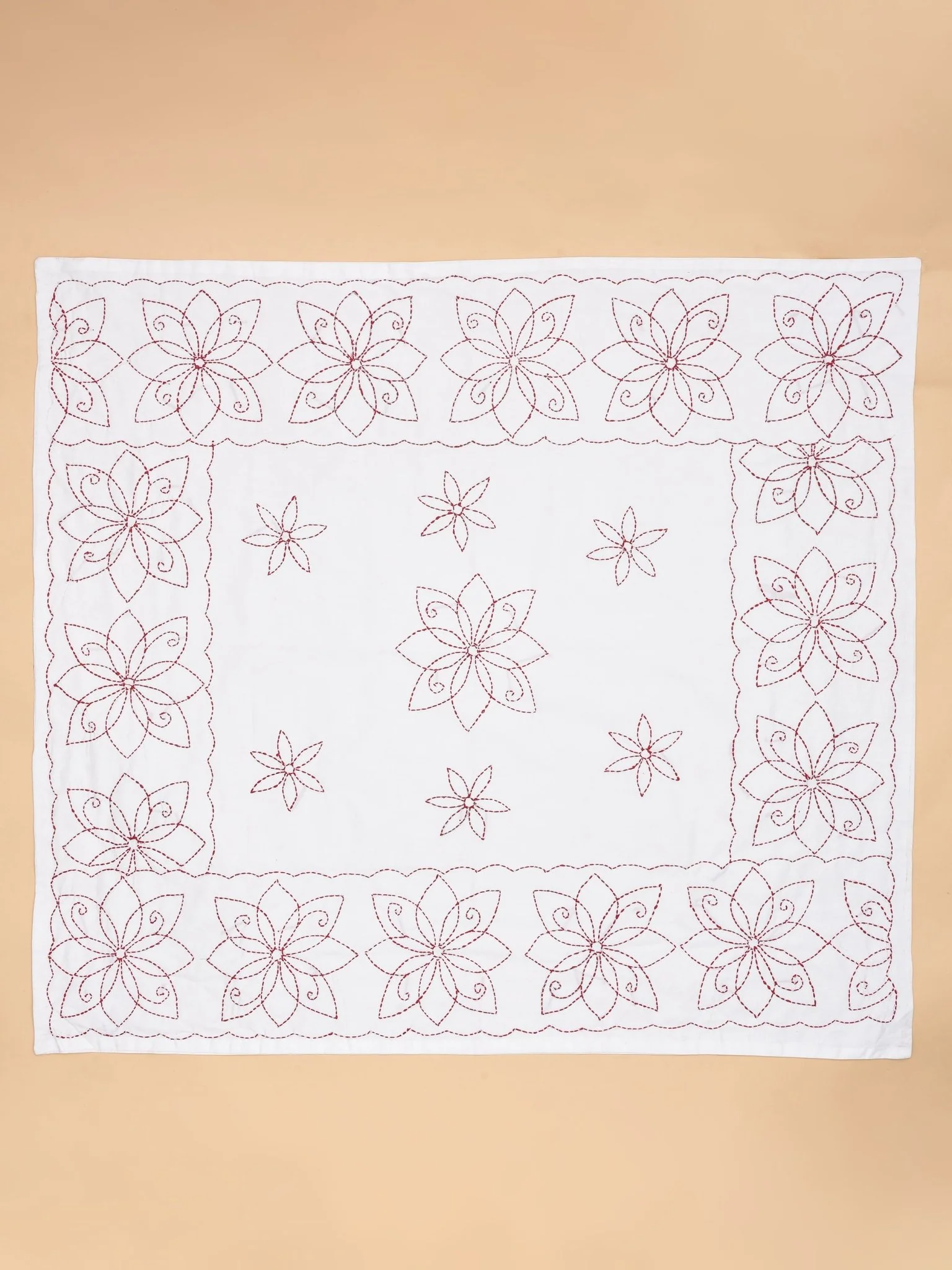 Pure Cotton Floral Hand Embroidered Baby Nakshi Kantha - Image 8