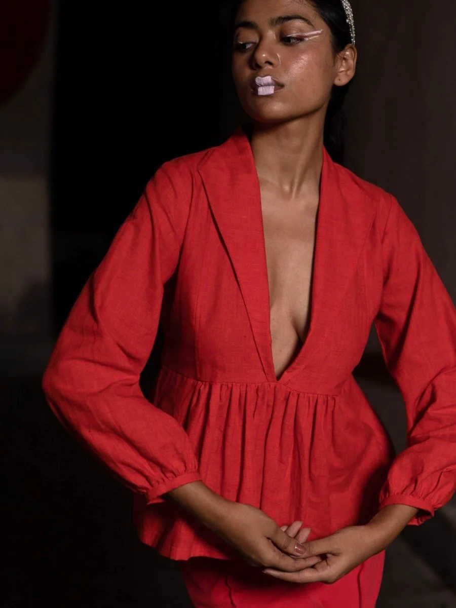Red Hot Top | Yarn Dyed 100% Cotton | Womens Top - Image 3
