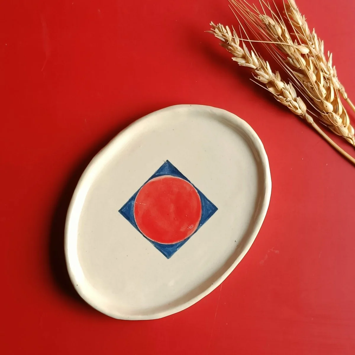 Red Moon Ceramic Dessert Plate – A Versatile Studio-Made Piece