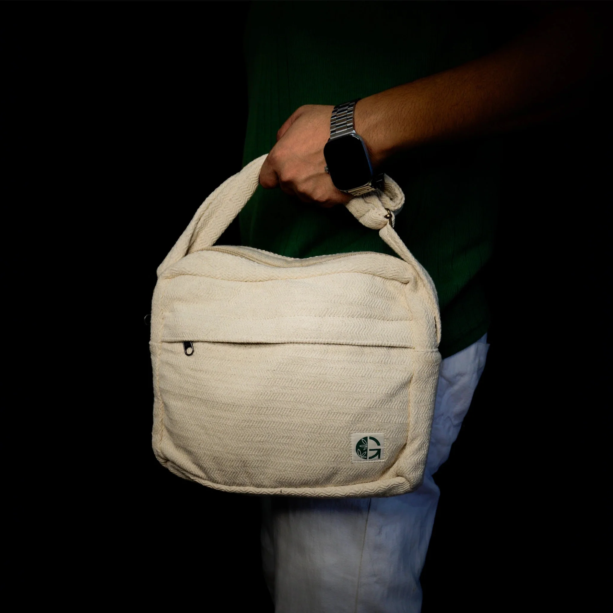 Reiek Sling Bag (White) | Sustainable Hemp Crossbody Bag - Image 8
