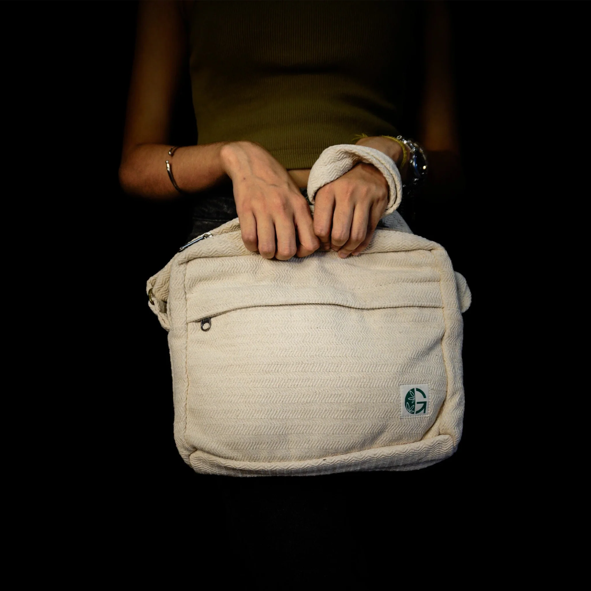 Reiek Sling Bag (White) | Sustainable Hemp Crossbody Bag - Image 9