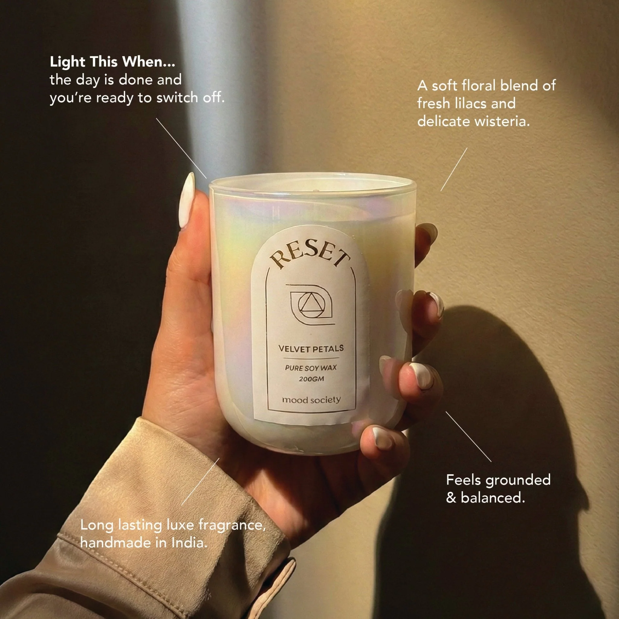 Reset Scented Candle | Handcrafted Aromatherapy Candle - Image 3