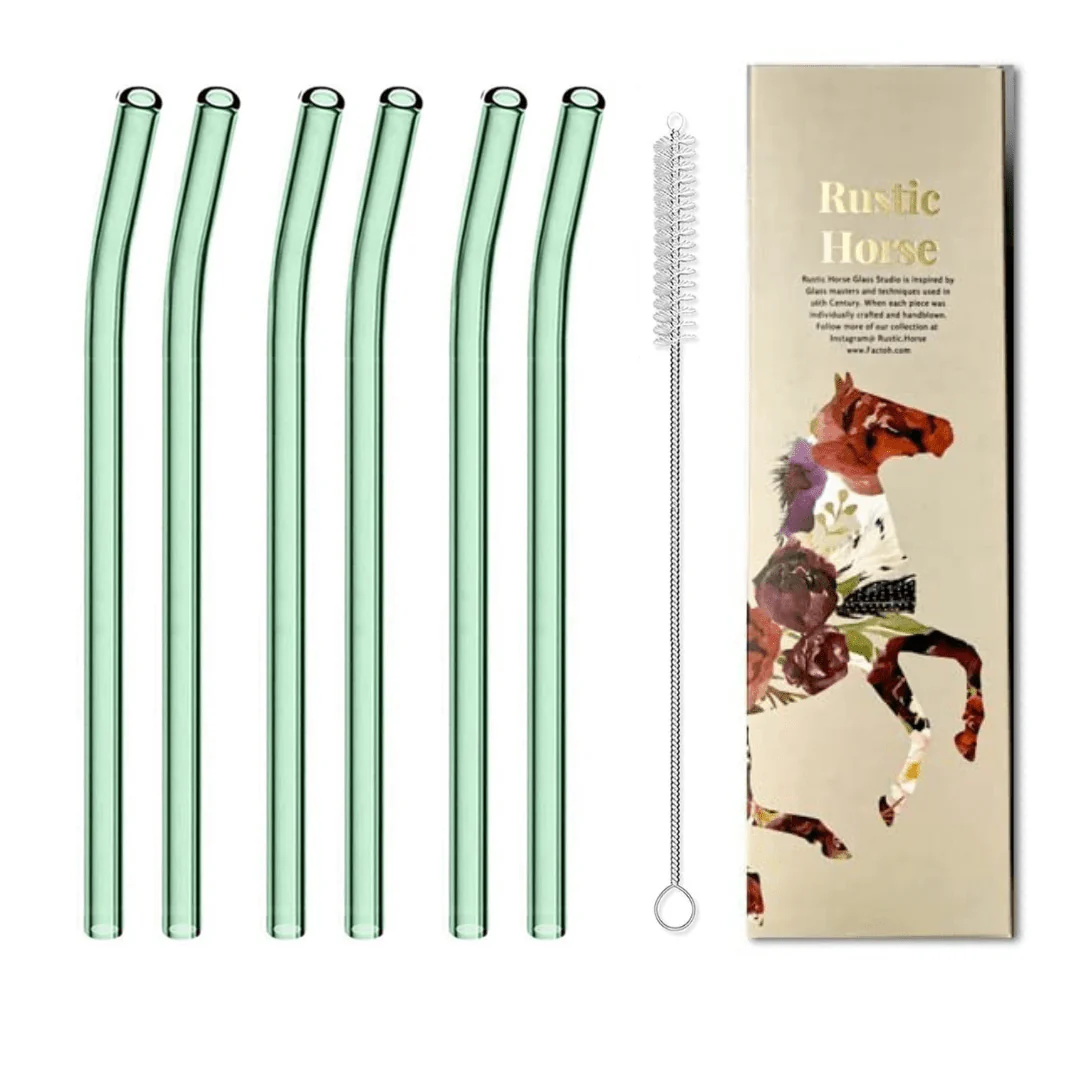 Reusable Bent Glass Straws – Green Eco Drinkware - Image 3
