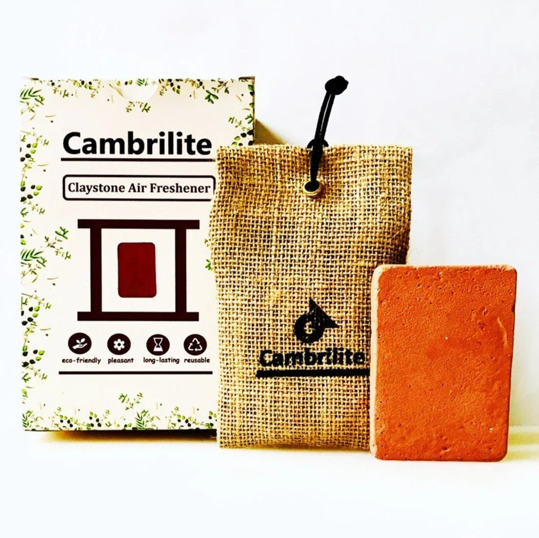 Reusable Claystone Block Air Freshener for Cars & Closets | Jute Pouch