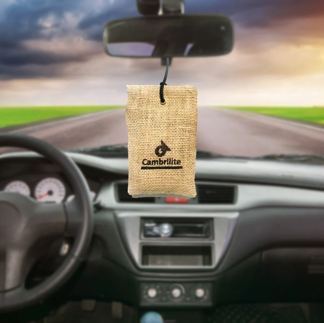 Reusable Claystone Block Air Freshener for Cars & Closets | Jute Pouch - Image 2