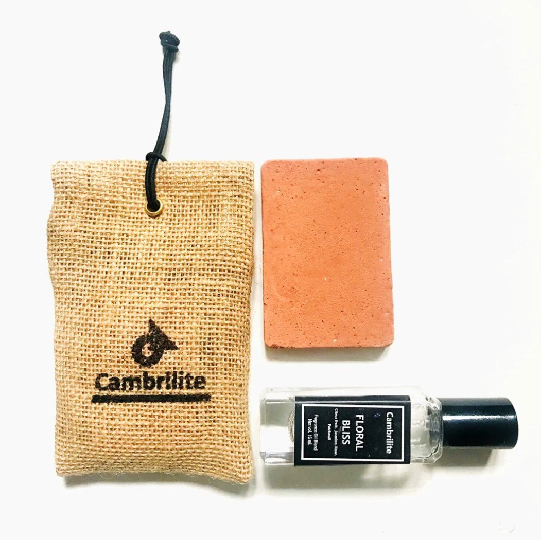 Reusable Claystone Block Air Freshener for Cars & Closets | Jute Pouch - Image 5