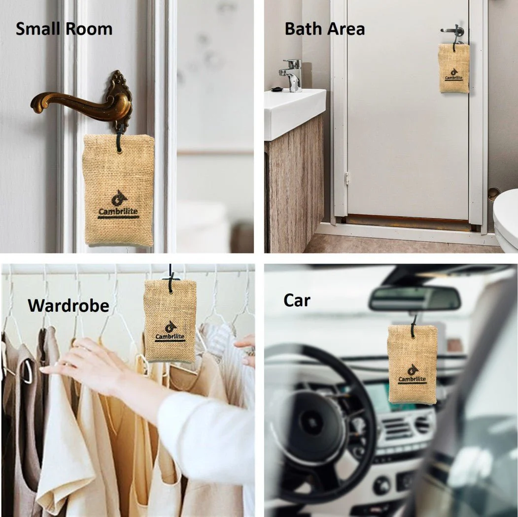 Reusable Claystone Block Air Freshener for Cars & Closets | Jute Pouch - Image 6
