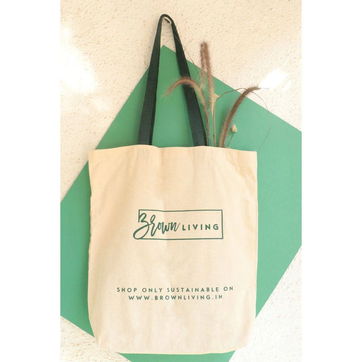 Reusable Cotton Tote Bag - Say No To Plastic - Off White - Image 6