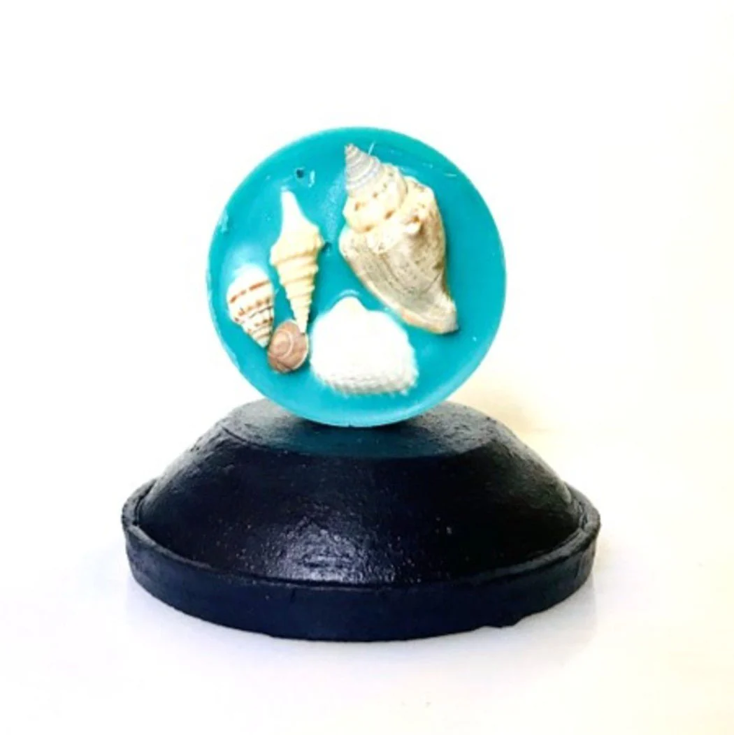 Reusable Seashell Textured Wax Tablet (Round) | Fragranced Wax Tablet - Image 2