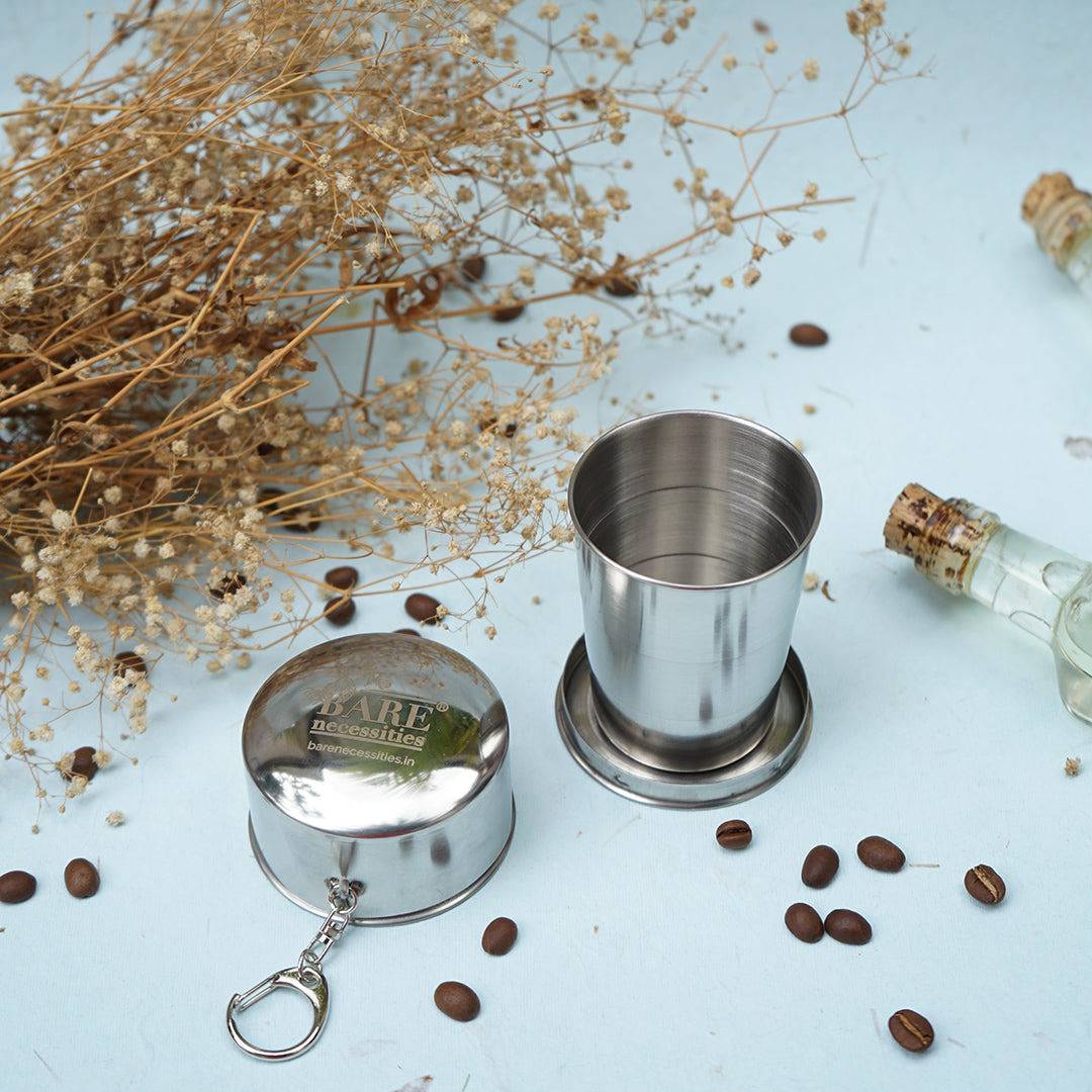 Collapsible Travel Mug|Portable Glass for Drinking Tea, Coffee -150ml
