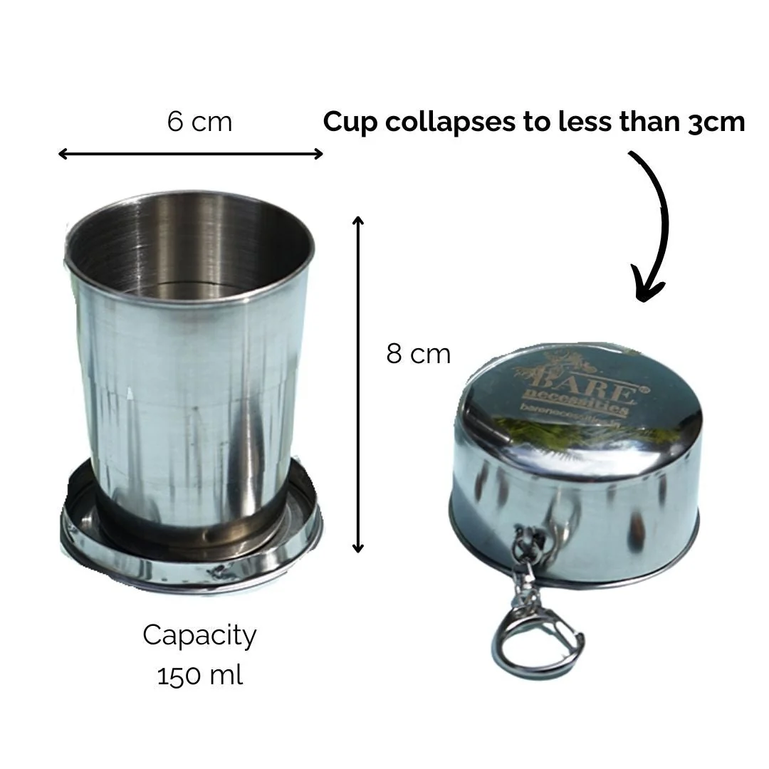 Collapsible Travel Mug|Portable Glass for Drinking Tea, Coffee -150ml - Image 3
