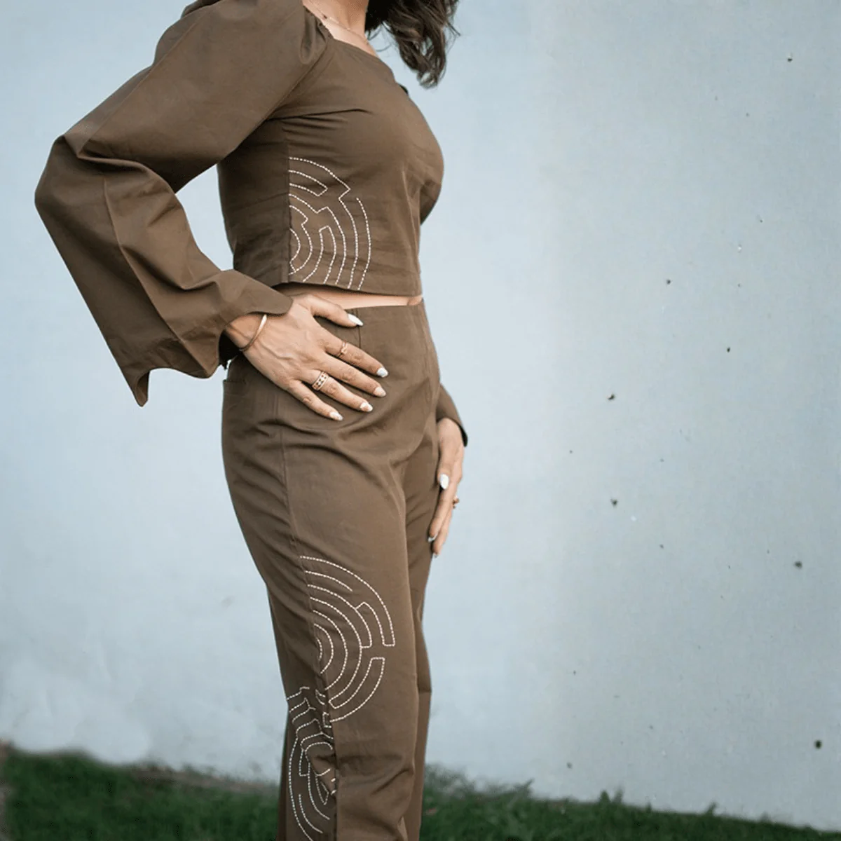 Rooted Whorls Embroidered Co-ord Set for Women - Image 3