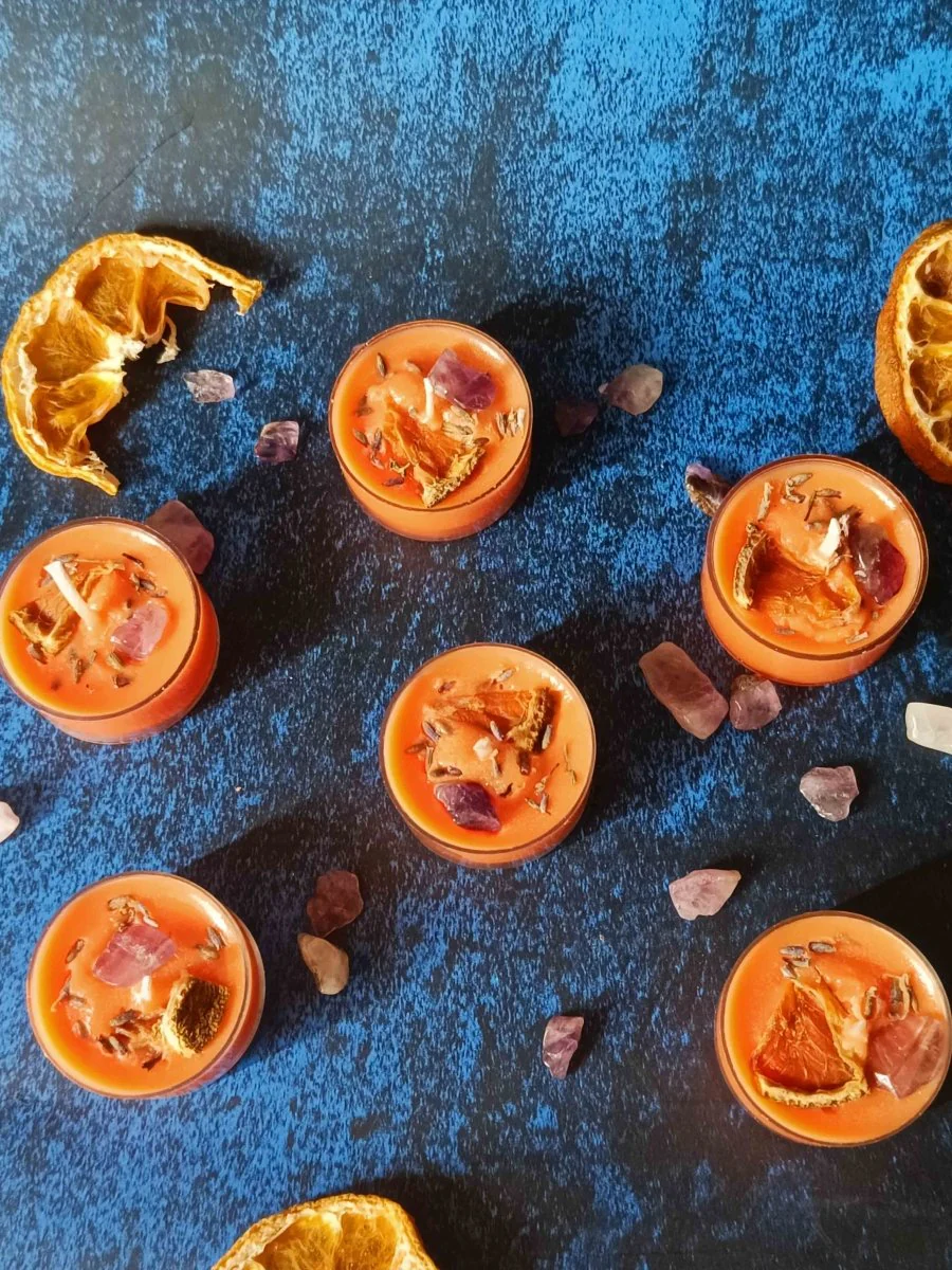 Rose Petals & Gold Foil Tealight- Set of 6 (Lavendar) - Image 10