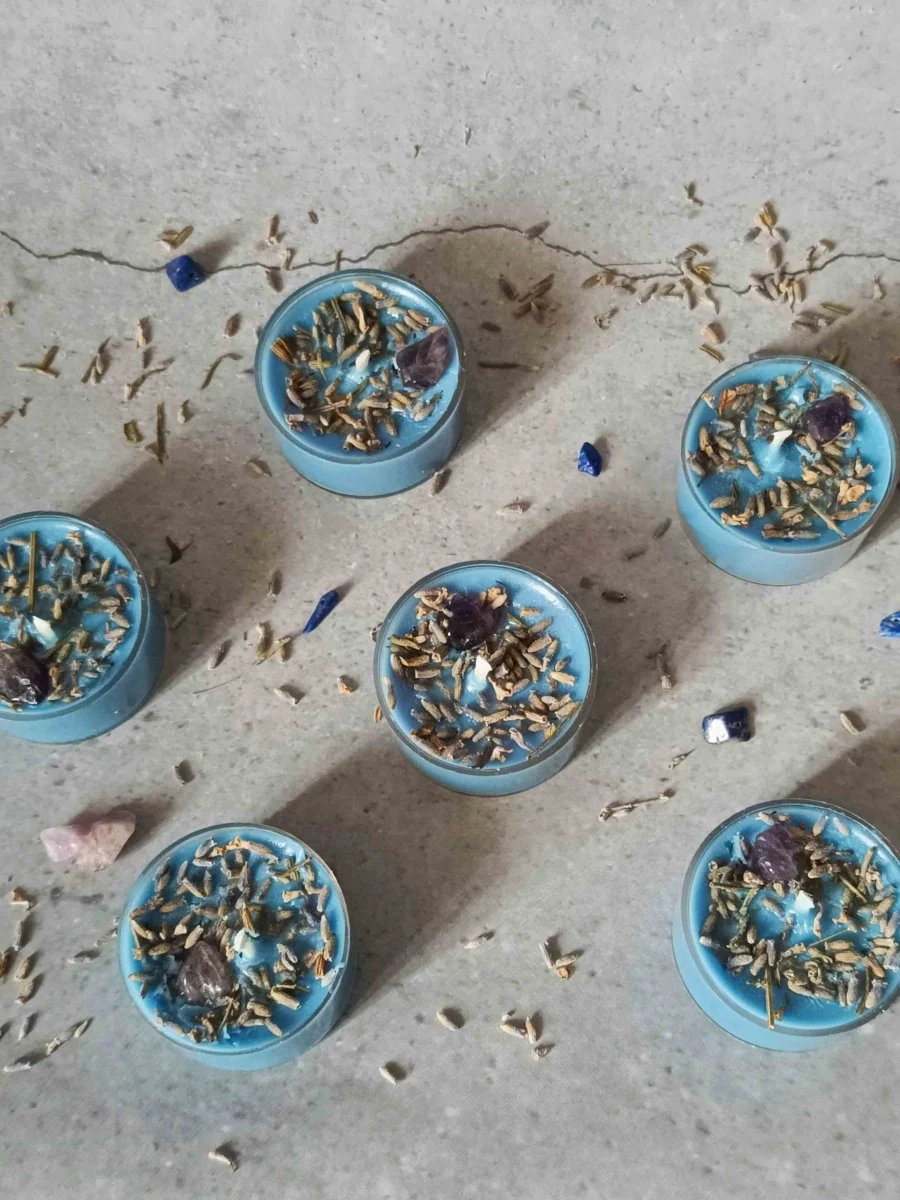 Rose Petals & Gold Foil Tealight- Set of 6 (Lavendar) - Image 11