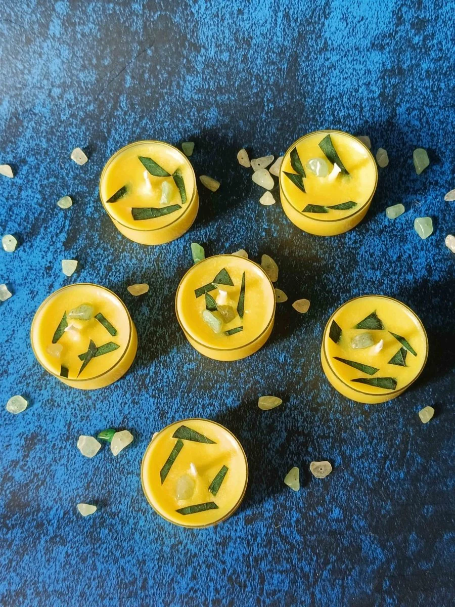 Rose Petals & Gold Foil Tealight- Set of 6 (Lavendar) - Image 7