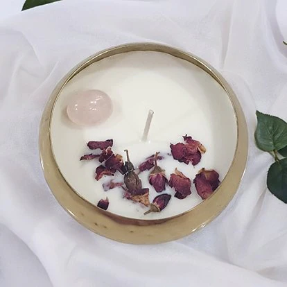 Rose Quartz Urli Soy Wax Candle - Image 4