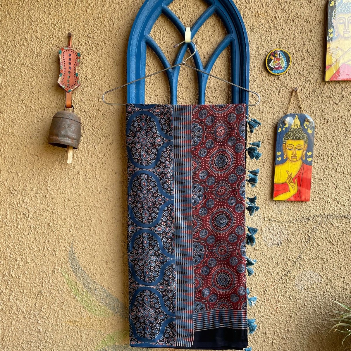 Rust Ajrakh silk dupatta - Image 15