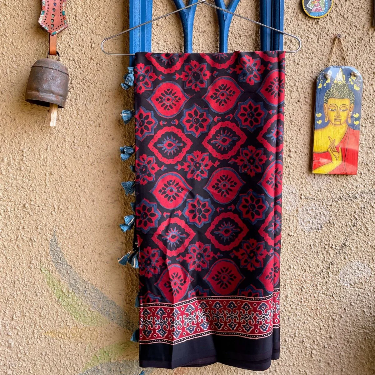 Rust Ajrakh silk dupatta - Image 17