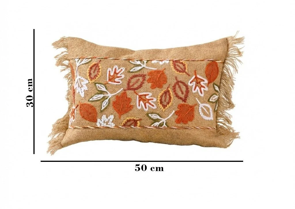 Rustic Petals Cotton Slub Cushion | Textured Decorative Cushion - Image 2