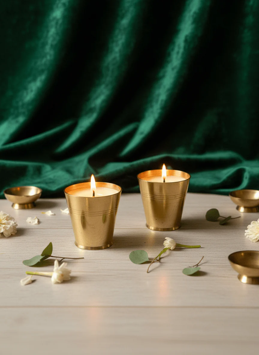 Saanjh Soy Wax Glass Candles – Set of 2 Big | Handcrafted Decorative - Image 9