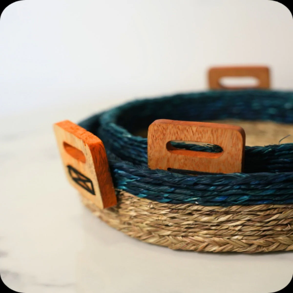 Sabai Grass Multi-purpose Basket with handle | Set of 2 - Image 2