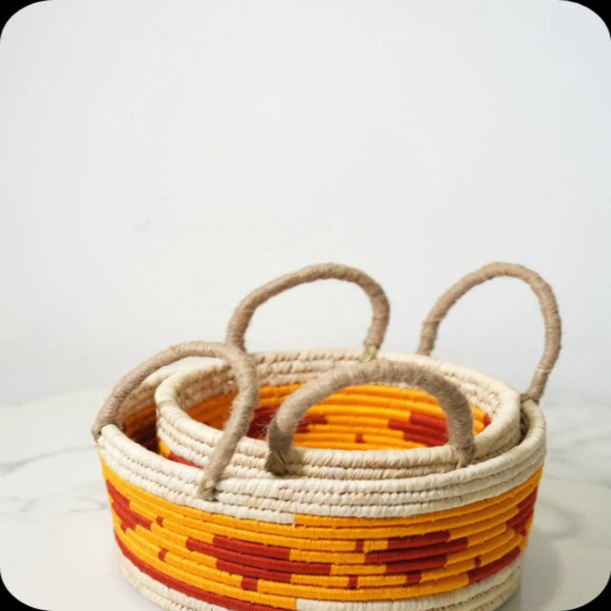 Sabai Grass Multi-purpose Basket with handle | Set of 2 - Image 5