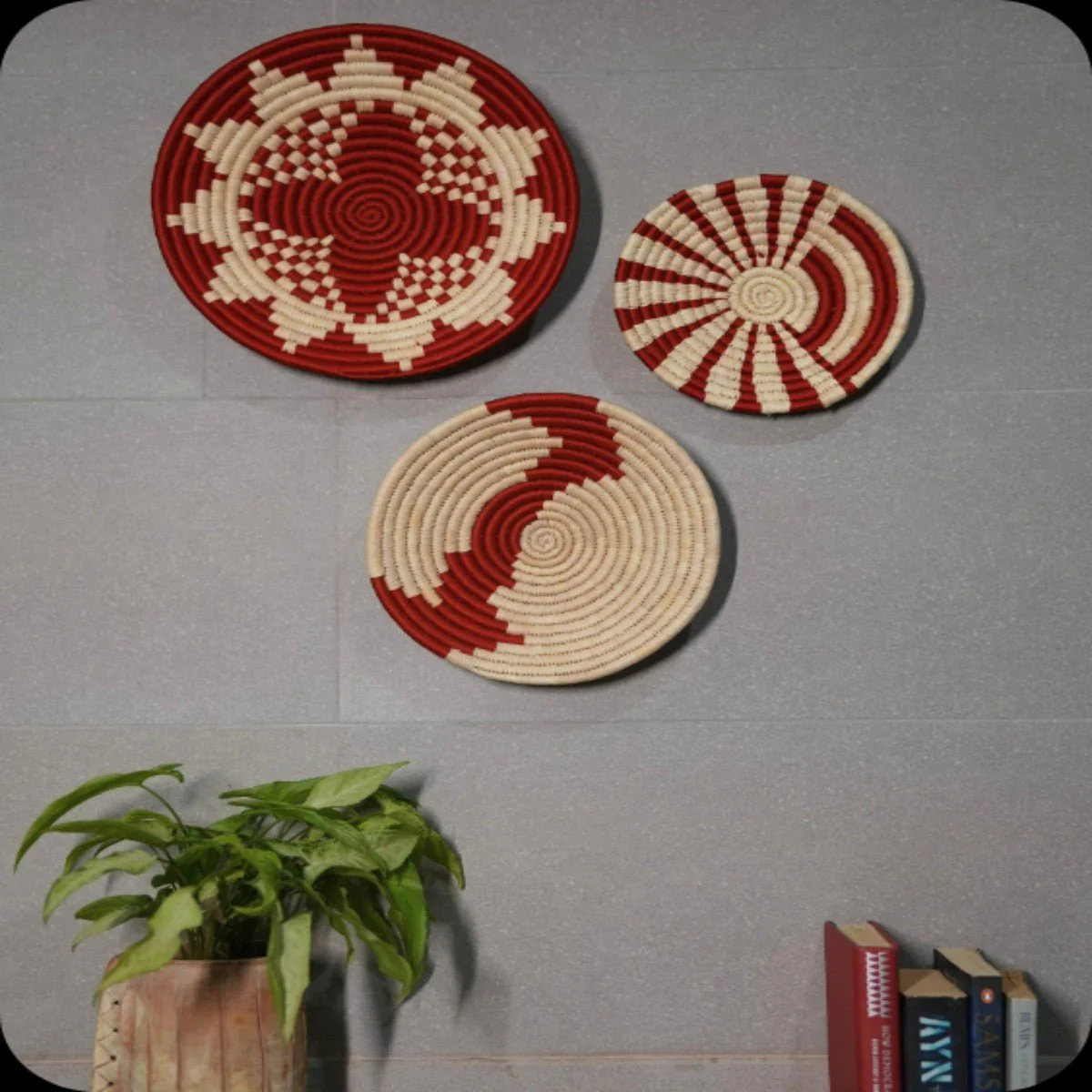 Sabai Grass Wall Plates | Set of 3