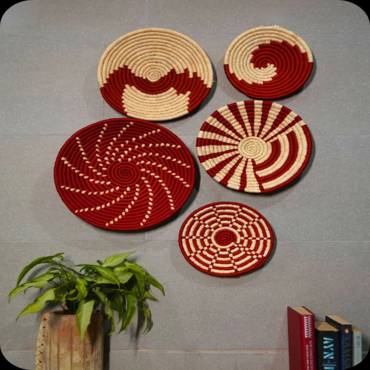 Sabai Grass Wall Plates | Set of 5