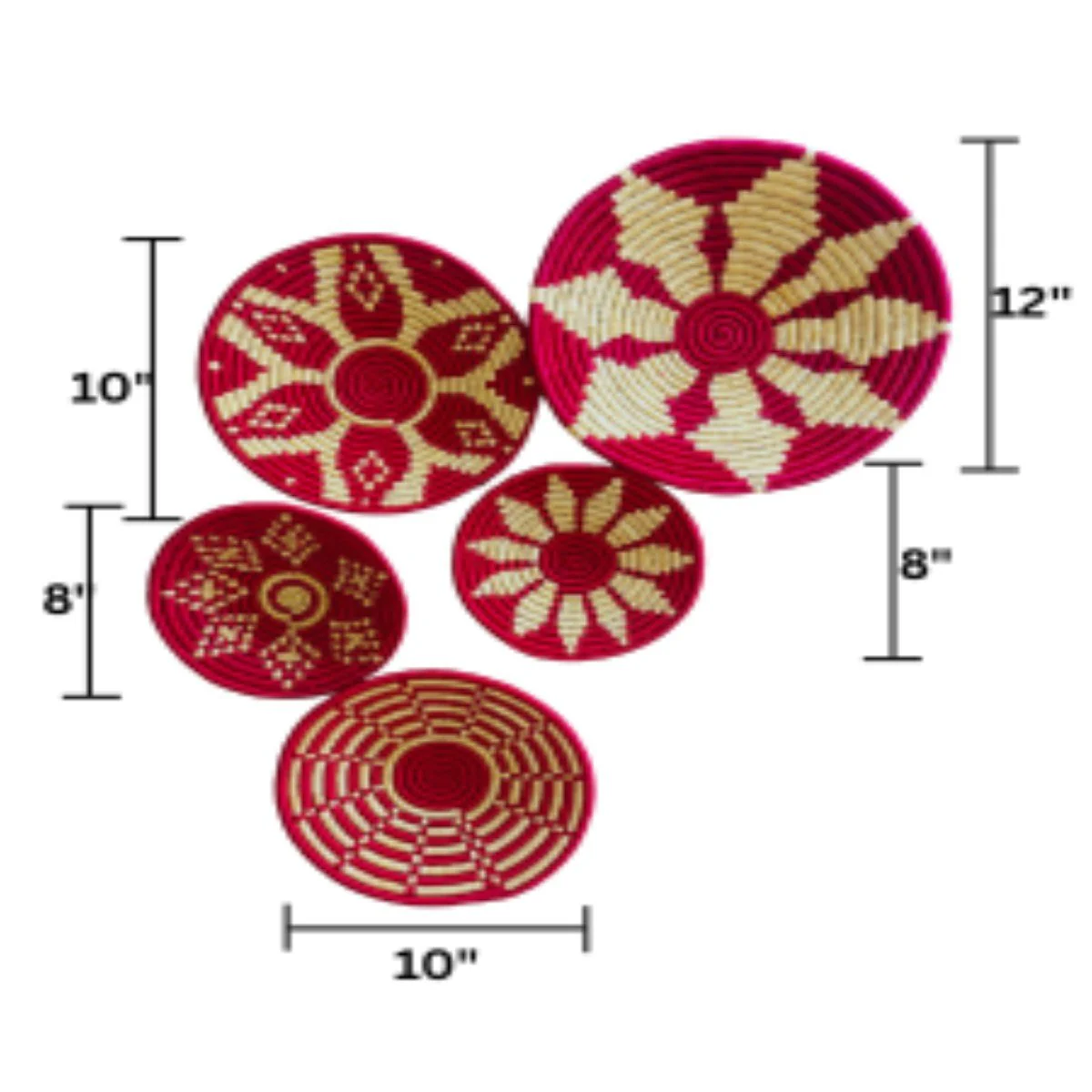 Sabai Grass Wall Plates | Set of 5 - Image 15