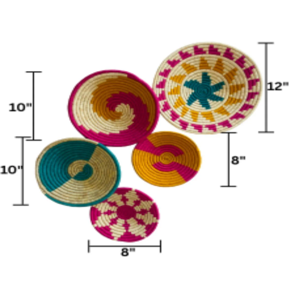 Sabai Grass Wall Plates | Set of 5 - Image 17
