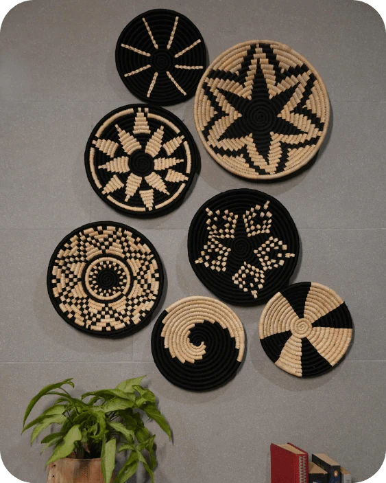 Sabai Grass Wall Plates | Set of 7 - Image 8