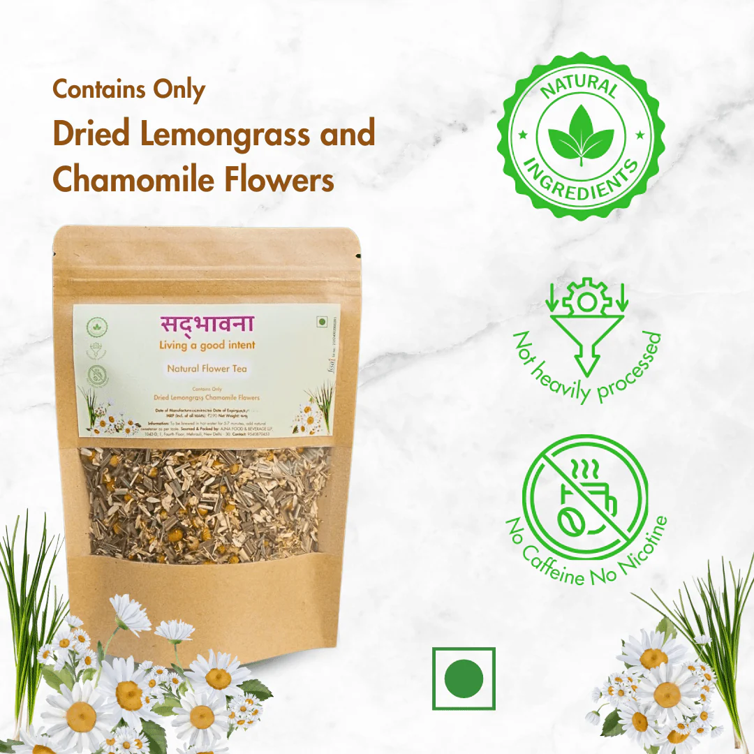 Lemongrass Chamomile Herbal Tea Flowers 40g | Calming Floral Tea - Image 3