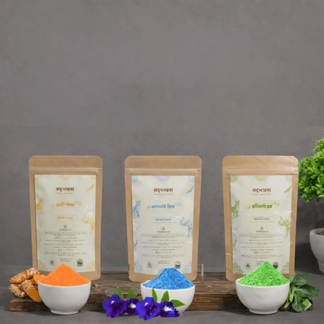 Organic Gulal Pack of 3 (100gm Each)– Non-Toxic Holi Colors