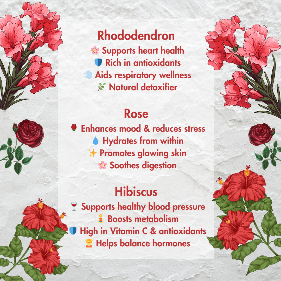 Rose Hibiscus Rhododendron Flower Tea 40g | Natural Floral Blend - Image 4